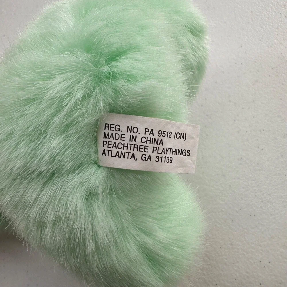 Vintage‎ Peachtree Playthings Green Pastel Plush Bunny Rabbit Easter Basket 8